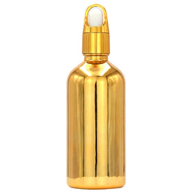 Glass Cosmetic Essential Oil Dropper Bottle 100ml Gold Serum Oil Dropper Bottle