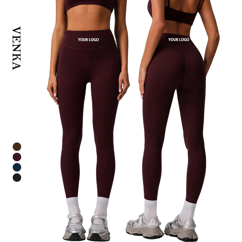 75% Nylon 25% Spandex Running Compression Lady Tights Pants High Waist Butt Lifting No T Line Workout Yoga Leggings for Women