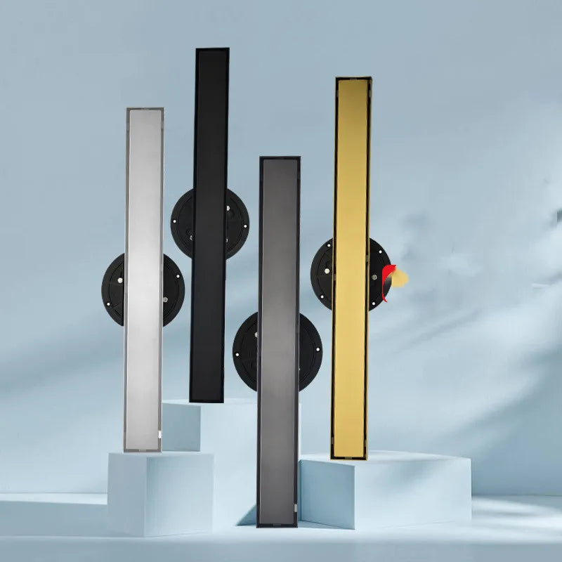 Modern Chrome Plated Floor Mount Bathroom Shower Drain with Easy Installation Rectangle Design
