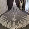AL1006 Customizable Length  New White Lace Cathedral Sequined Veil Wedding Veil Two Layer Bridal Wedding Veil