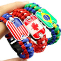 Manufacturer Country Flag Paracord Survival Bracelet Sporty Custom Team Logo Handmade Woven Armband Paracord Wrap Bracelet