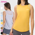 Janya Women's Lightweight High-Neck Casual Sports Tank Top Breathable Hollow Out Back Design for Exercise and Yoga Wear