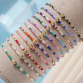 Go2boho Colorful Bohemian Glass Bead Bracelet Set with Gold Beads Adjustable Friendship Bracelets for Women Summer Accessories