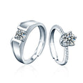 Plated Moissanite 1.0ct Circular Engagement Ring 0.5ct Women Luxury Party Vvs Silver Moissanite Rings Ladies Rings Jewelry Men