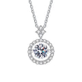 Factory Wholesale 0.8Carat Moissanite Diamond Dancing Pendant 925 Sterling Silver Necklace Jewelry for Women Engagement