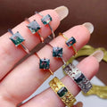 Good Price Custom 925 Sterling Silver Natural Moss Agate Gemstone Fashion Jewelry Women Rings Wholesale