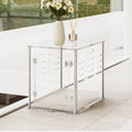 Meijie Modern Polished Clear Acrylic Dog Crate Furniture for Small Dogs 23.6" L X 18.1" W X 20.0" H Eco-Friendly Lockable