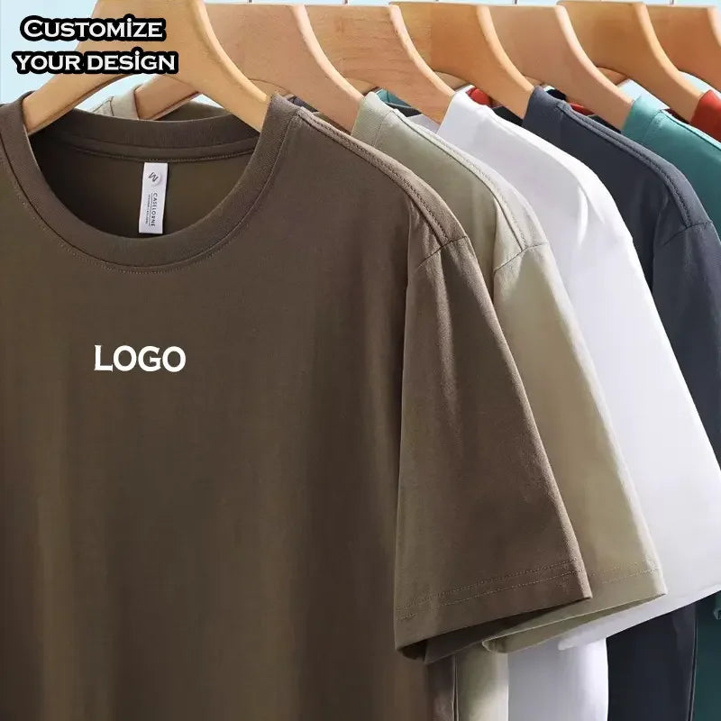 Wholesale Blank Plain t Shirt Custom Your Logo Printing Polyester Cotton Tshirt Printed Plus Size Men's T-shirt for Men