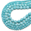 Wholesale Natural Stone Faceted Blue Jade Loose Round Beads for Jewelry Necklace Bracelet Making