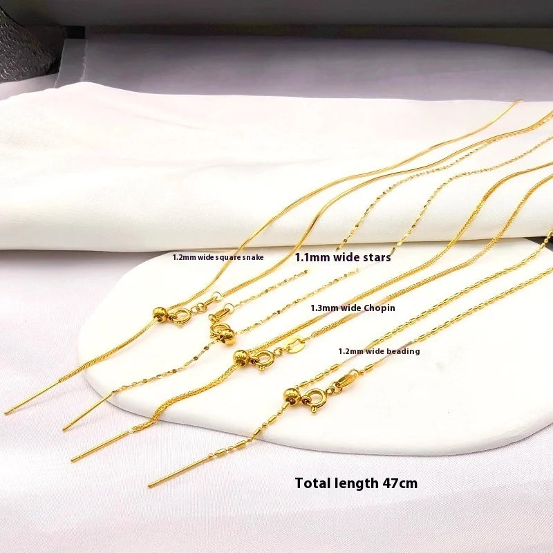 Titanium Steel Needle DIY Jewelry Link Chain  Starry Sky Chain 18K Gold Vacuum Electroplating Non-Fading for Children