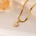 Wholesale 8MM Flat Snake Chain Necklace Trendy Fashion Imitation Pearl Collarbone Chain for Valentine's Day Gift