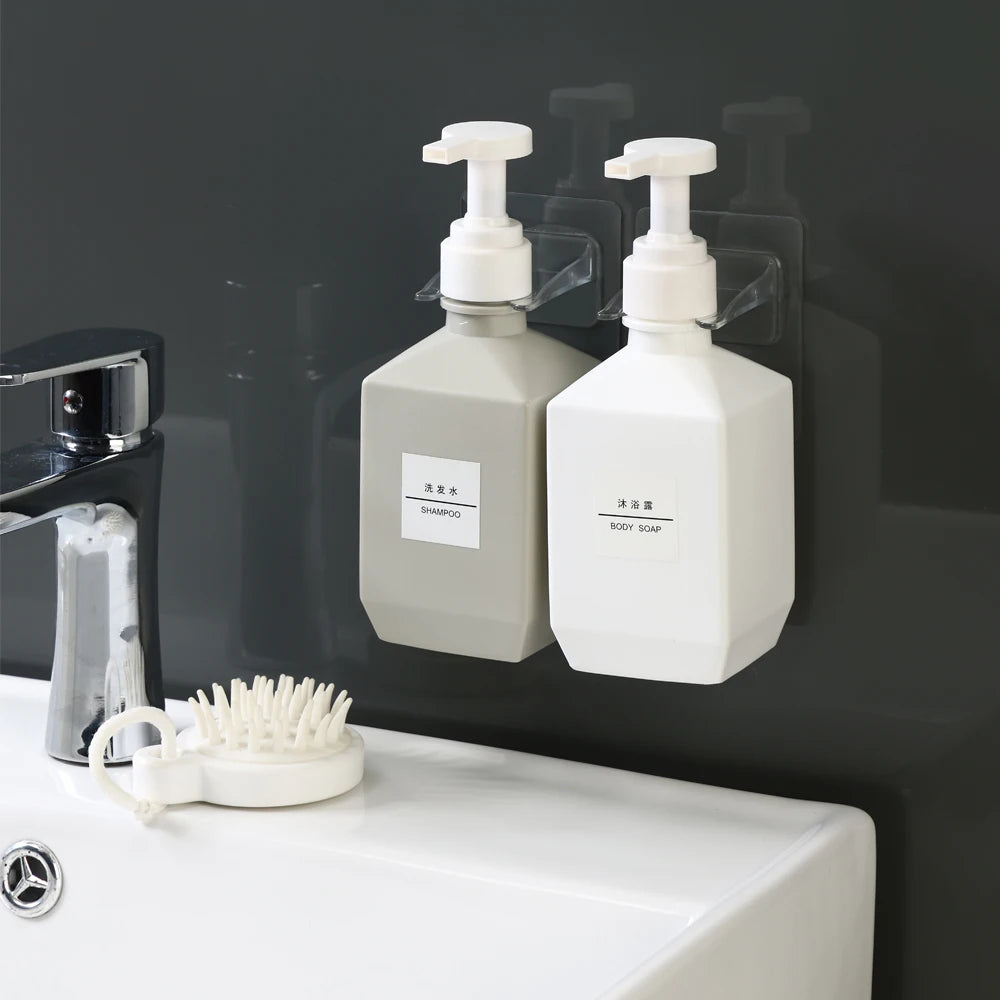 New Arrival Wall Mounted Adhesive Storage Rack Plastic Acrylic Bathroom Shelf for Hanging Door Bottle Holder and Tool Use