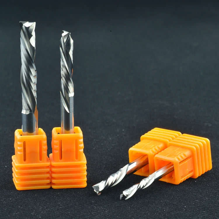 3.175 4 6mm up and DOWN Cut Two Flutes Spiral Carbide Mill Tool Cutters for CNC Router Compression Wood End Mill Cutter