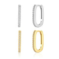 GE68 Mujer U Shape Pendientes 925 Sterling Silver Big Circle Fine Jewelry  Ear Bone Buckle Piercing Hoop Earrings for Women