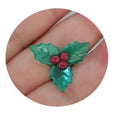 100pcs Kawaii Christmas Holly Leaf Flat Back Cabochon Art Decoration Charm Art Decoration Charm Craft DIY Hair Bow Center