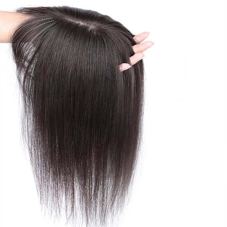 TP Wholesale 12x14cm With 3 Clips Large Area Cover Gray Hair Human Hair Topper