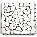 European White Matt Washed WPC Decking Tile 18mm Interlock System Waterproof Square Outdoor Garden Use Brushed Technique