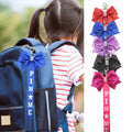 Cheerleader Ribbon Pins Rhinestones Plush Keychain Backpack Charm Pin Me Ball Sport Accessory Cheer Bow for Cheerleaders Sports