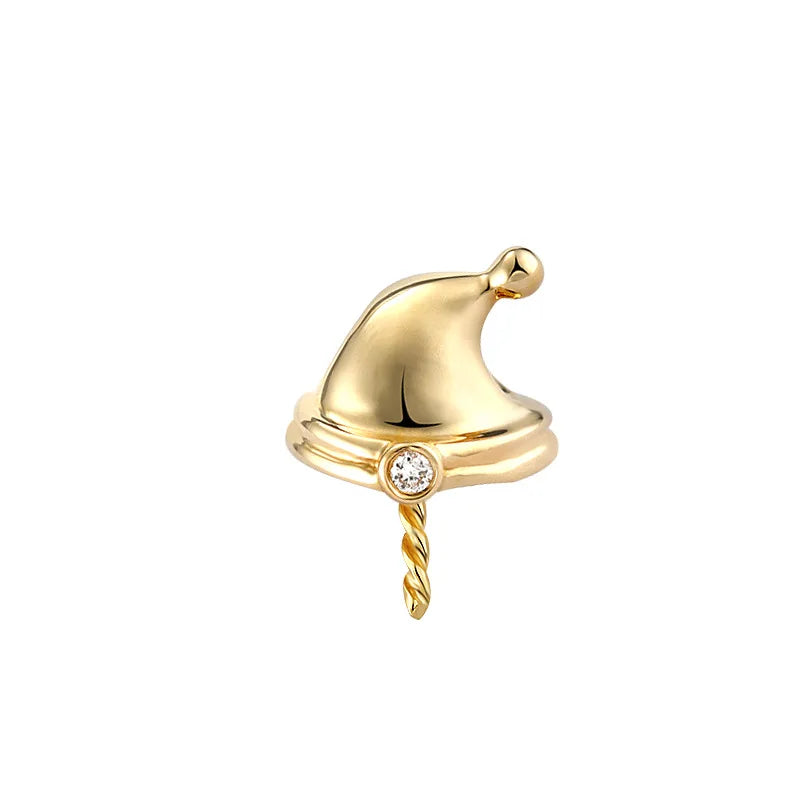 Lovely Designer Hat Shaped Pendant Charm in 18K Yellow Gold with Diamond Mounts
