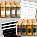 Glass Spice Jars Round Bamboo Lid Jar Spices  4oz Empty Herb Seasoning Containers
