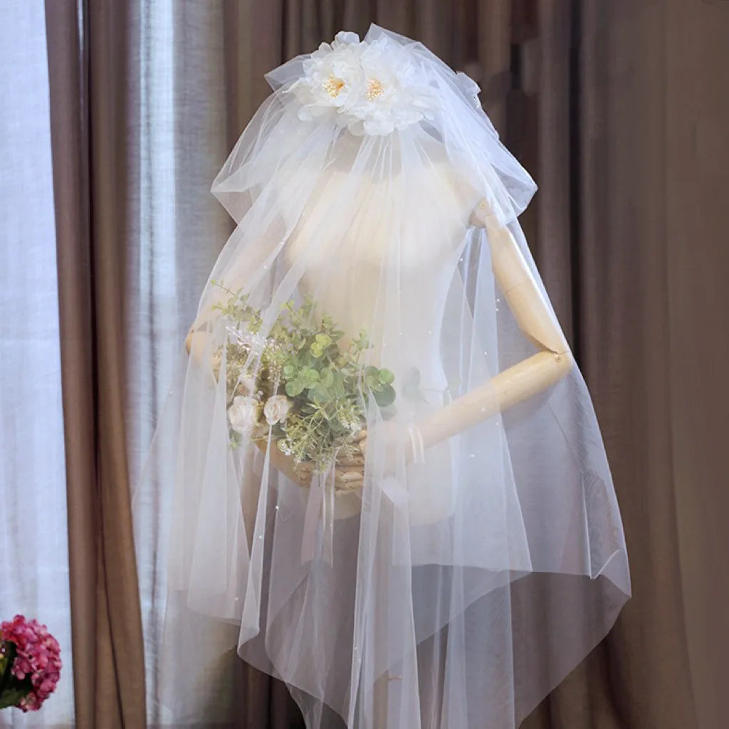 GT Fashion Bride Long Veils Cathedral Wedding Bridal Hair Headpieces Accessories