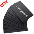 Custom Aluminium Black Thank You Card with Logo Printing Luxury Metal Thank You Card for Small Business Packaging Insert