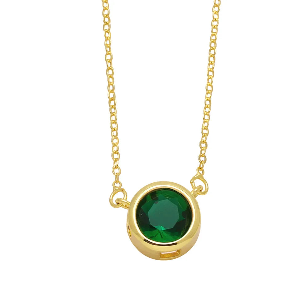 MIENTER Pendant Necklace Brass Gold Plated Healing Stones Necklaces Necklace for Women