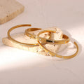 Aimgal Women's Gift Stackable Opening Bracelet Set PVD 18K Gold-Plated 316L Stainless Steel 5A Zircon Non-Tarnish Waterproof