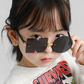 Newest Unisex Rimless Sunglasses Trendy Kids Fashion Shades with UV400 Polarized Lenses Lovely Blue Frame Customizable Logo Lens