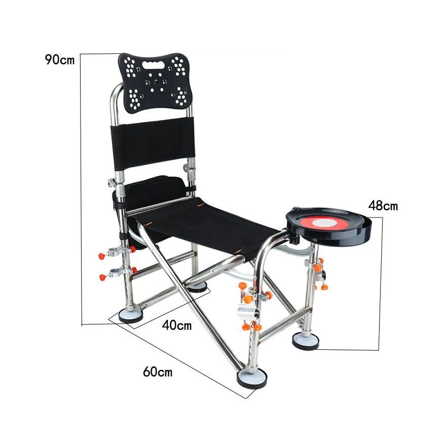Camping Outdoor Stainless Steel Aluminum Alloy Foldable Crucian Carp Fishing Chair