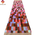 Iridescent Colorful 3D Sequins Lace Fabric Multicolor Shiny Rectangular Sequin on Mesh Fabric for Party Costumes Dress
