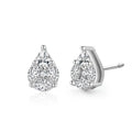 Exquisite Women Inspired Jewelry 925 Sterling Silver Diamond Water Drop Shaped Shining Stud Earrings