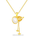 Certified S925 Silver Ancient Gold Tassel Gourd Natural Hetian Jade White Jade Pendant Female Necklace Collarbone Chain Gift