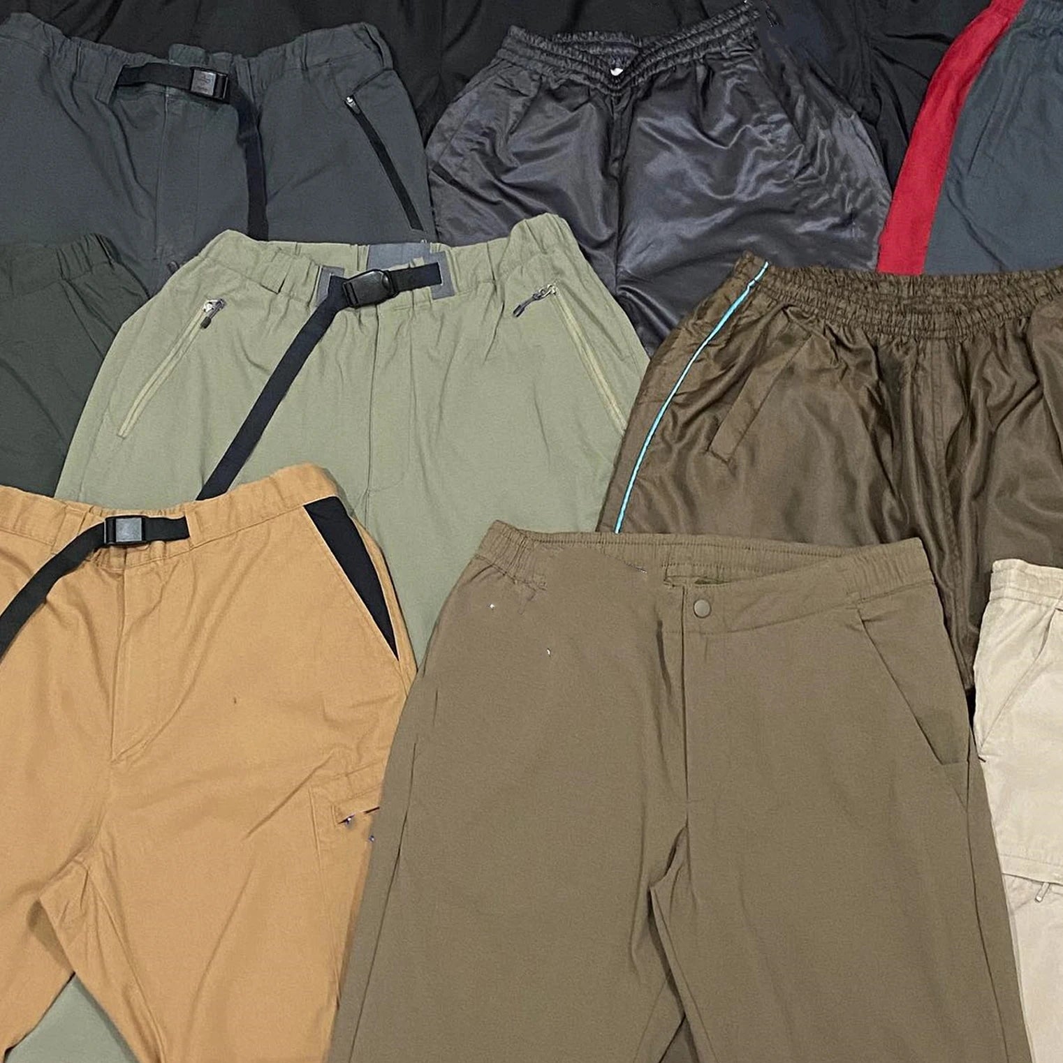 Custom Logo Lightweight Track Pants Men's Casual Multi-pocket Straight Cargo Sweatpants Quick Dry Sports Elasticated Trousers