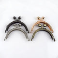Meetee BS143 Embossed Rose Flower Clutch Alloy Purse Frame Handle for Bag Lady Semicircular Clasp Buckle Handbag Hardware