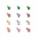 Star Bezel CZ Cubic Zirconia Tiny Stud Earrings Dainty Posts Minimal Friendship Couple Bridesmaids Wedding Gift Birthday