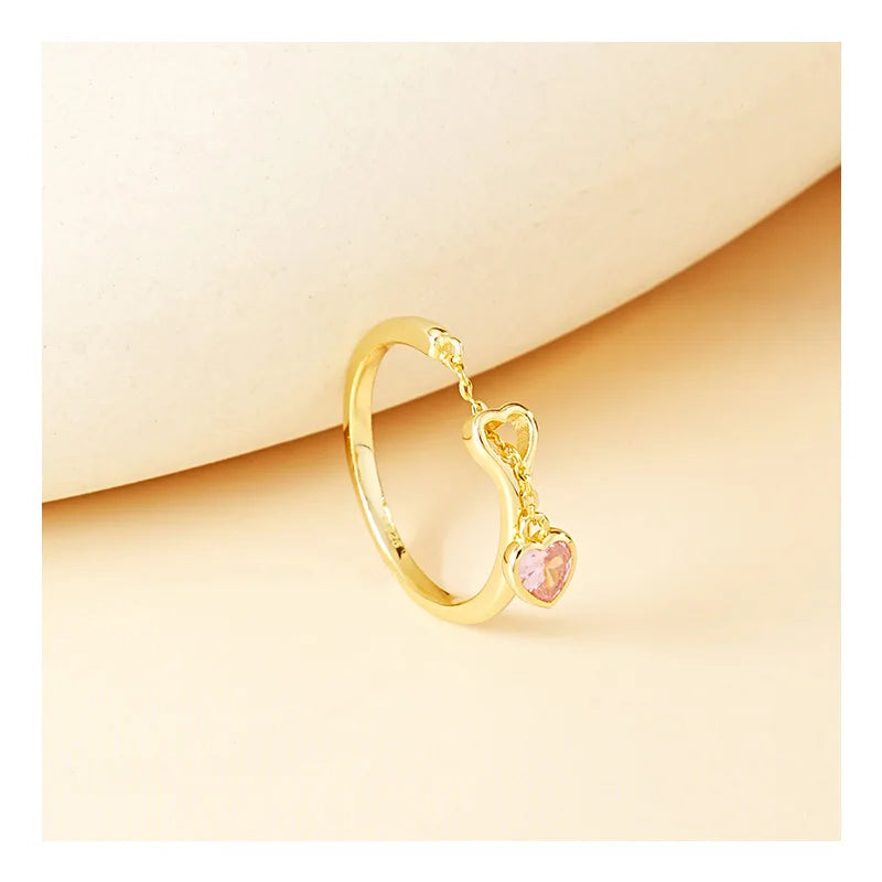 S925 Sterling Silver Fast Delivery Ring Adjustable Love Pendant Design for Wedding Engagement Gift Party Anniversary