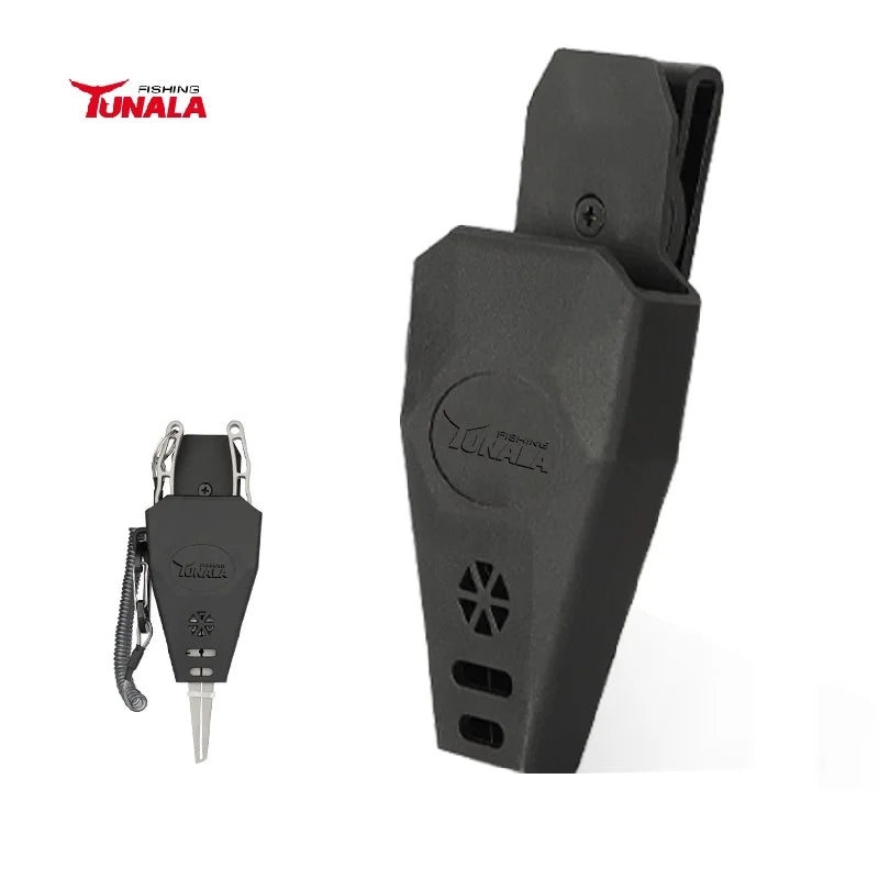 Fishing Pliers Sheath Scissors/ Tool Plastic Holder 360-Degree Rotatable Belt Clip Comes with Coiled Lanyard