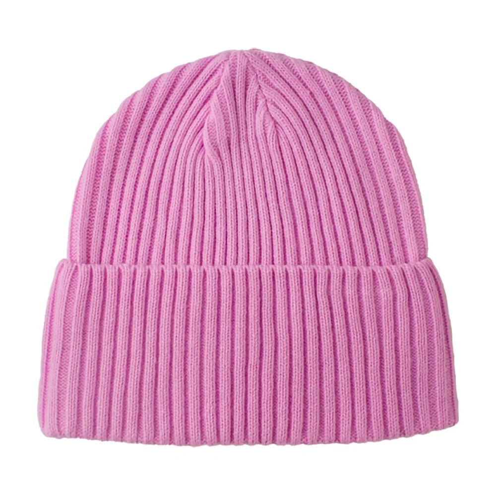 Unisex Winter Cuff Classic Ribbed Acrylic High Quality Knitted Custom 3D Embroidery Character Beach Logo Beanie