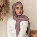 NEW Wholesale High Quality Solid Color Premium Shawl Scarves Muslim Hijab for Women Stretchy Scarf Knitted Ribbed Jersey Hijab