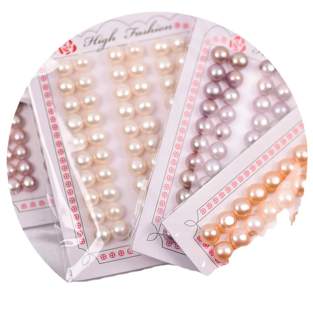 AAA Grade 3-13MM Natural White Half Drilled Cultured Pearls Freshwater  Bread Button Shape Loose Pearls