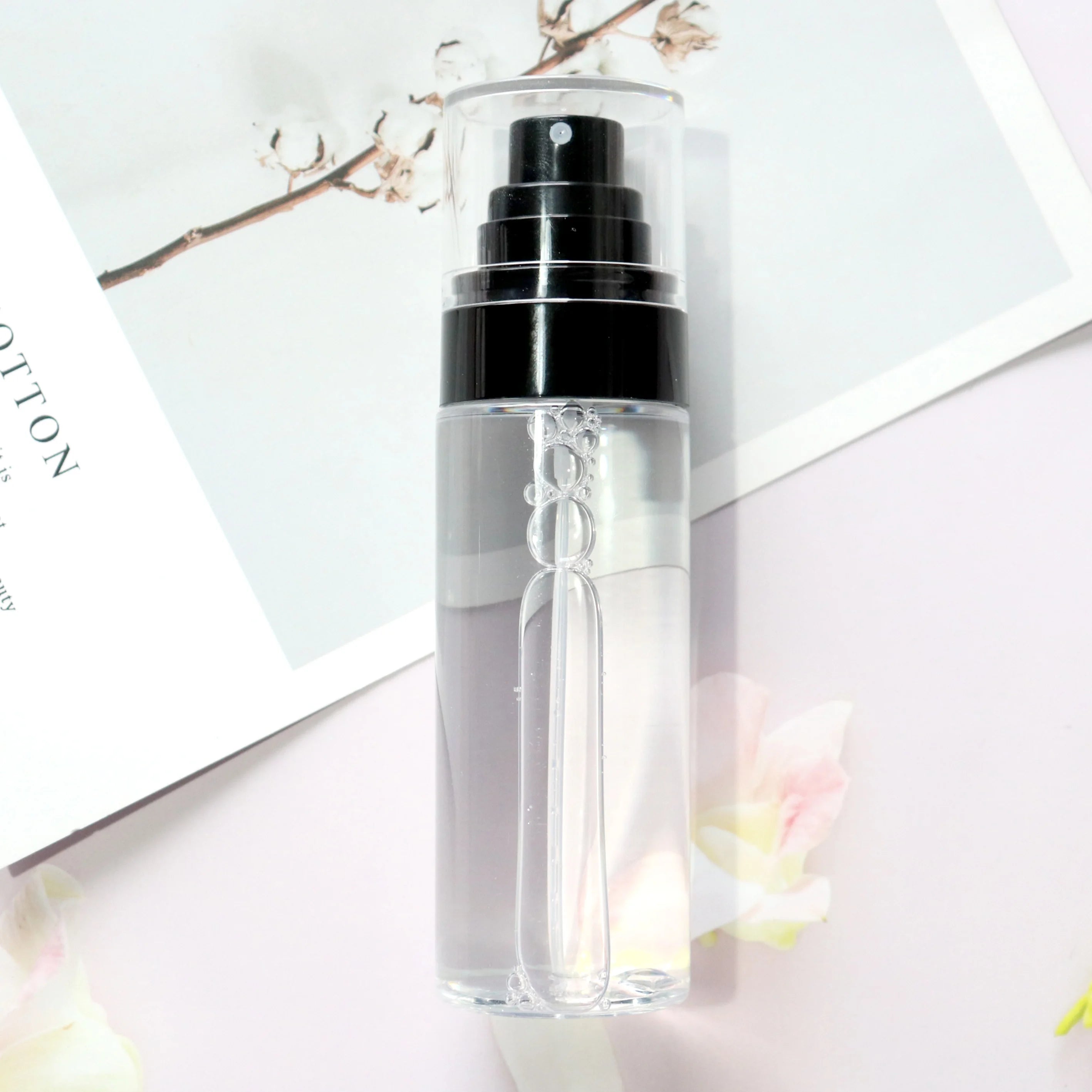Organic Vegan Oily Skin Long Lasting Makeup Setting Spray Wholesale Matte Waterproof AHA Retinol Rose Cruelty Free Custom Logo