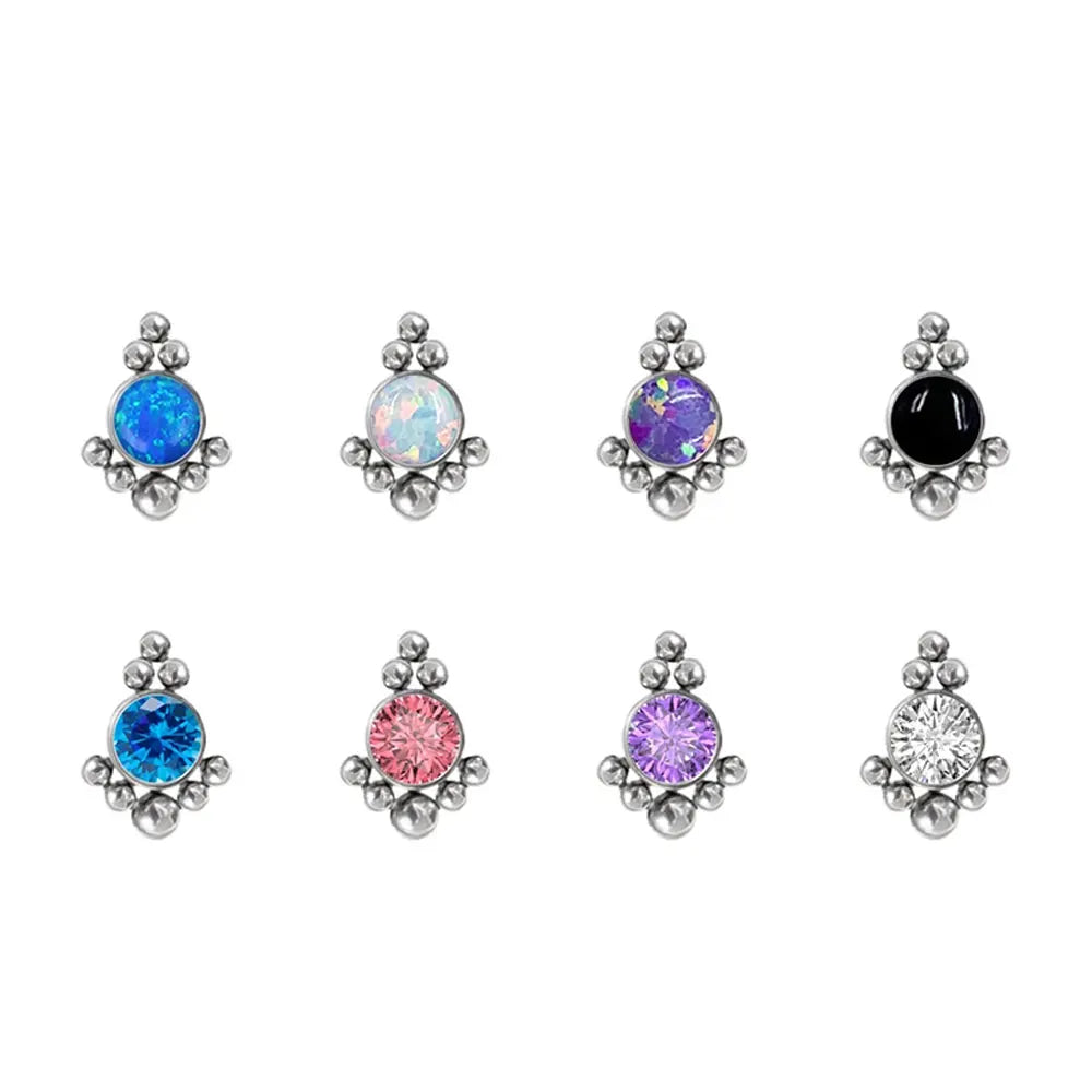 New Style G23 ASTM F136 Titanium Fashion Zircon Women Earrings Internal Thread Earrings Custom Jewelry