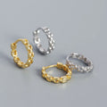 Fashion Silver Jewelry Chain Design S925 Sterling Silver Solid Hoop Earrings for Women YHE0451
