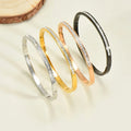 Titanium Open Cuff Bracelet Korean Style Simple Design with Zircon Detail Fashion Jewelry Accessory