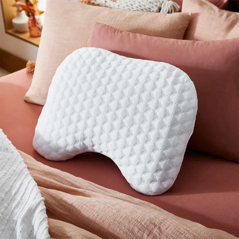 Orthopedic U-Shape Solid Pattern Memory Foam Molded Bed Pillow for Neck Pain Relief in Bed Room