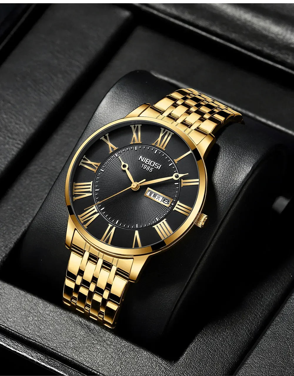 NIBOSI 2525 Relojes De Pulsera Para Hombre Simple Black Quartz Watch for Man Low Price
