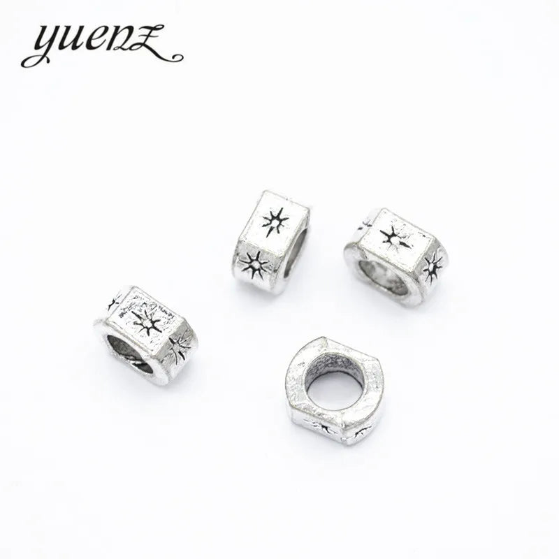 Spacer Beads Charms Antique Silver Color Big Hole Spacer Beads Charms Pendants for Bracelets Jewelry Making R209
