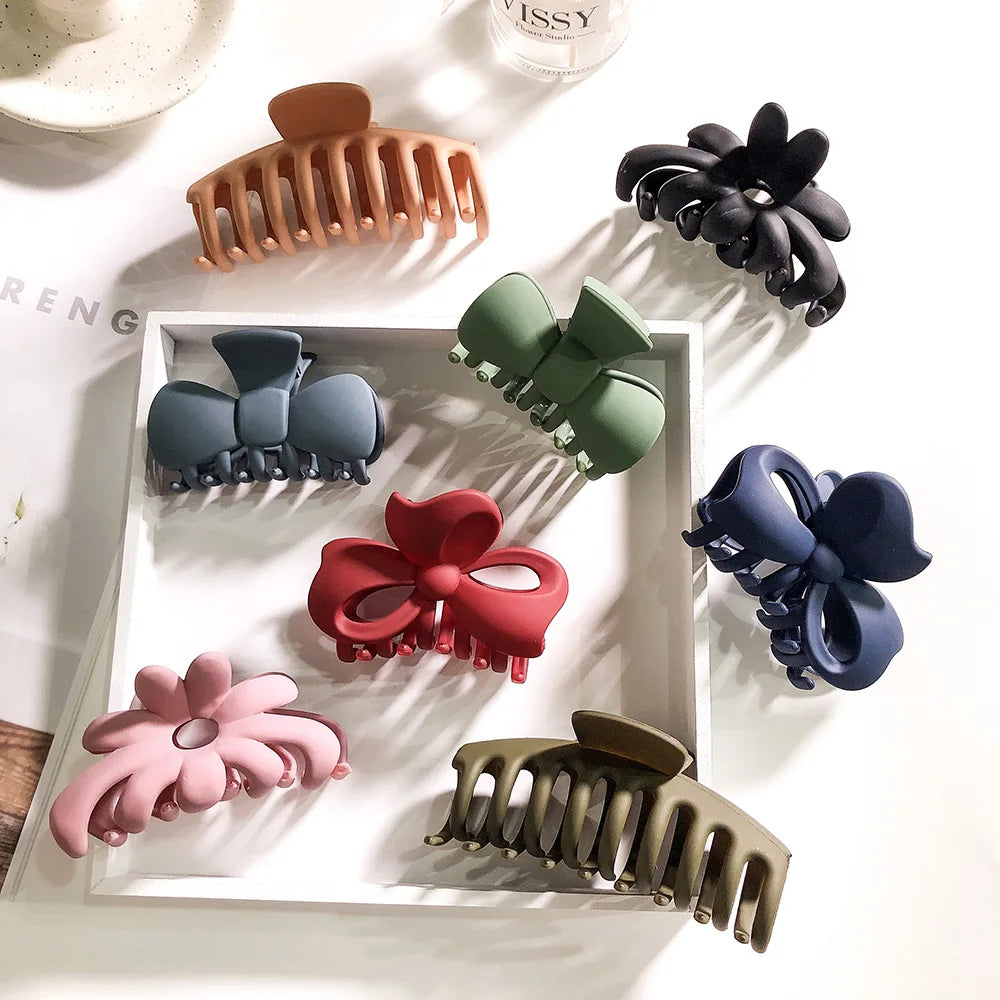 MIO Ins Korean Fashion Women Hair Accessories 7.5-9.5cm Length Large Matte Hair Clips Acrylic Big Hair Claw Clip