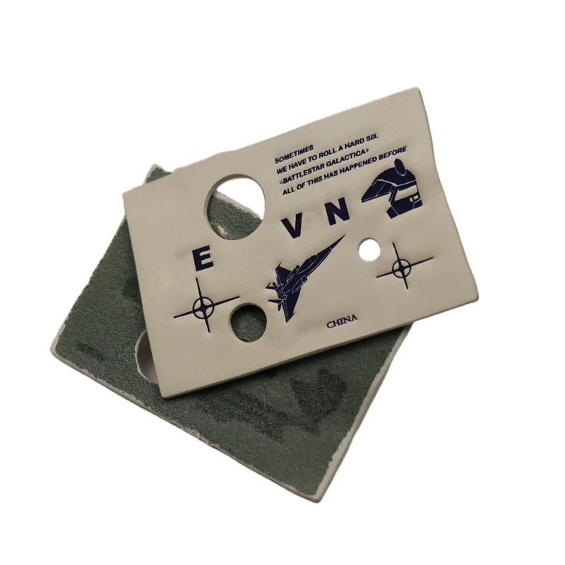 Custom Genuine Leather Patches with Embossed Logo Sew on or Heat Press Real Leather Labels for Clothing & Denim
